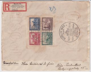 Stamps 1930 Germany Mini Sheet Berlin Iposta Registered Cover Postal History