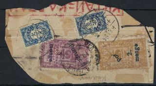 Mongolia 1930s Piece With 20m On 20c With Large Part Postage Omitted