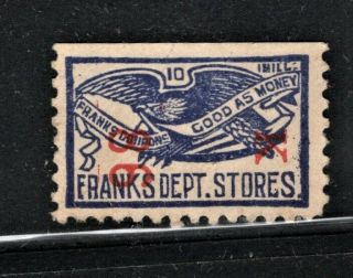 Hick Girl Stamp - U.  S.  Cinderella Stamp Franks Dept.  Stores R784