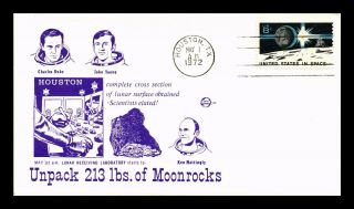 Dr Jim Stamps Us Lunar Receiving Laboratory Moon Rocks Space Event Cover 1972
