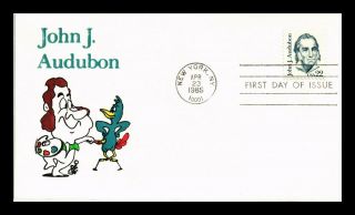 Us Cover John J Audubon Great Americans Fdc Ellis Animated Cachet