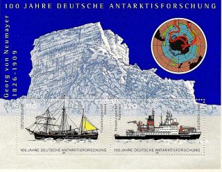 German Souvenir Sheet (2001) 100th Anniversary Of German Antarctic Research