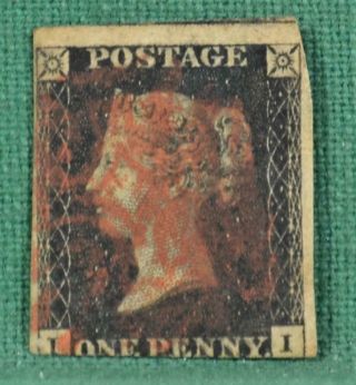 Gb Stamp Victoria 1840 1d Penny Black (b59)