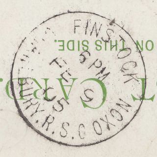 Railway R.  S.  O.  1905 Finstock Charlbury R.  S.  O.  Oxon Post Mark On Oxford Pc