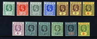 Nigeria Kg V 1914 - 29 Die I Wmk Multiple Crown Ca Set To 5/ - Sg 1 To Sg 10 Mnh