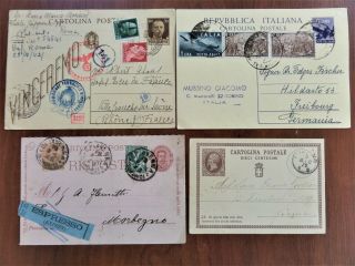 Italia,  Italy 4 Cartolina Postale 1876,  1902,  1944,  1948.  Summer Proposal