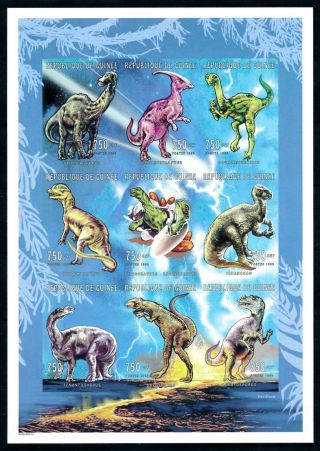 [95706] Guinea 1998 Prehistoric Animals Dinosaurs Imperf.  Sheet Mnh