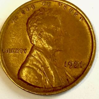1921 - P Wheat Penny / Cent - Great Detail - - 39.  1 Million Minted