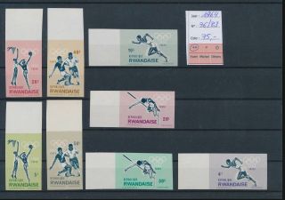 Lk77268 Rwanda 1964 Imperf Sports Olympics Fine Lot Mnh Cv 75 Eur