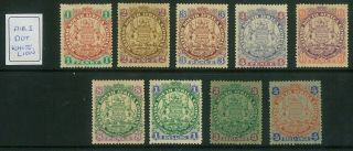 Rhodesia - 1896 - 97 Arms (die I) Revenues (hm) (sg29 - 37) (me666)