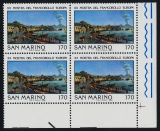 San Marino 982 Br Block Mnh Naples,  Mt Vesuvius,  Painting