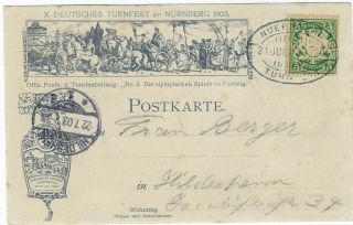 Germany 1903 X Turnfest Card With Special Cancel