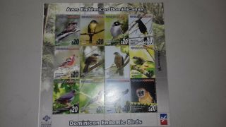 Dominican Republic Aves Endemica Dominicanas - Birds - Block Of 12 St.