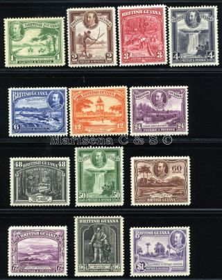 Br.  Guiana 1934 Sg 288 - 00 Sc 210 - 22 Og Mlh Gem Complete Set 13 Stamp
