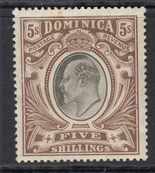 Dominica 1903 - 07 5s.  King Edward Vii,  Sg36 - Mounted