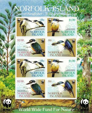 Wwf Norfolk Island 2004 Stamps Bee Eaters Birds Mnh