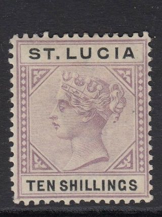 St.  Lucia Sg52 1891 10/ - Dull Mauve & Black Mtd