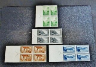 Nystamps Us Stamp 756//762 Mh $28 Margin Block Of 4 Arrow&guideline Left Or Ri