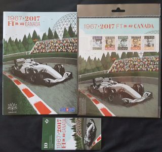 Formula F1 In Canada 5 Pane Stamps Plus - Villeneuve Senna Hamilton Schumacher