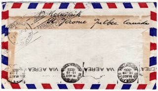 1939 70₵ Air Mail cover from Montreal to Buenos Aires,  Argentina 2