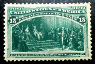 Buffalo Stamps: Scott 238,  1893 Columbus Expo,  Nh/og & Xf,  Cv = $1,  400