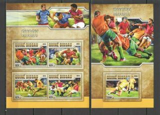 St863 2016 Guinea - Bissau Sport Rugby 1kb,  1bl Mnh Stamps