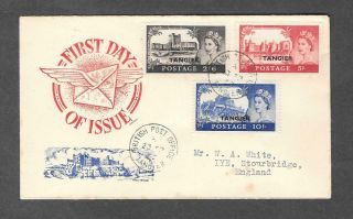 1955 Gb Tangier Castles Fdc With British Post Office Cds.  Cat £275 Buckingham.