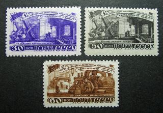 Russia 1948 1272 - 1274 Mlh Og Russian 5 Year Plan Heavy Engineering Set $8.  00