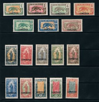 Cameroon Stamps,  1921 Overprint Cameroun,  Complete Set,  Scott 147 - 163 Mnh & Mh