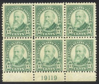 U.  S.  622 Plate Block - 1926 13c Harrison,  P11 ($210)