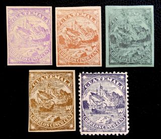 Guatemala,  5 Old Unlisted Stamps