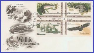 Us 1427 - 30 U/a Artcraft Fdc Bl4 Wildelife Conservation