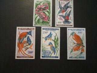 1961 Chad S C2,  C6 5v Birds In Paris Airmail Stamps Mlh Og Vf