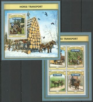 St459 2016 Sierra Leone Transport History Horse Transport Kb,  Bl Mnh Stamps