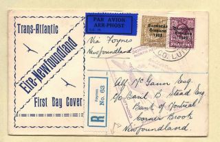 Ireland 1939 First Flight Cover Via Foynes To Newfoundland,  Rialtar O/p 6d & 1/ -