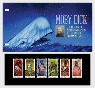 Iom Ca 2019 Man Moby Dick Whale Boat 200th Ann Birth Herman Melville 6v Pack
