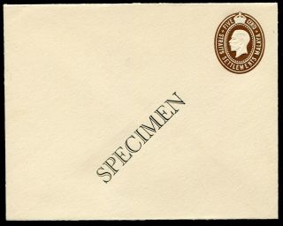 Straits Settlements 1936 5c Brown Postal Stationery Envelope Isc E.  4 Specimen