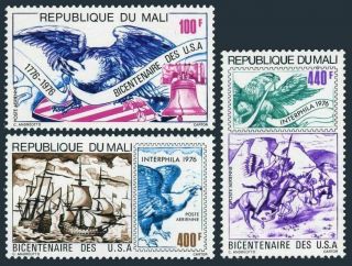 Mali C277 - 279,  Mnh.  American Bicentennial:eagle,  Bell,  Flag