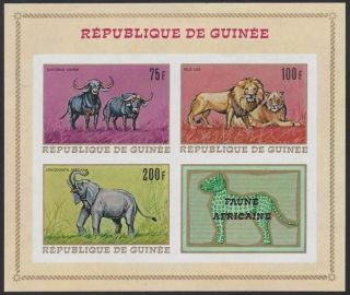 Guinea 1968 African Animals S/s Set Sc 514a - 18a Nh