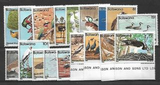 Botswana 1982 Vintage Postage Stamps Birds Sg 515/32 Mounted