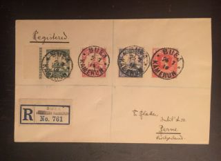 1915 German Colonies Cameroun British Occupation Registered Cover To Switzerland