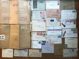 23 Worldwide Passed By Censor / Examiner Ww2 Postal Covers - Ref241