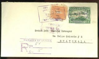Nicaragua: Sc.  C110b (double Ovpt,  One Inverted) On R - Airmail To Guatemala