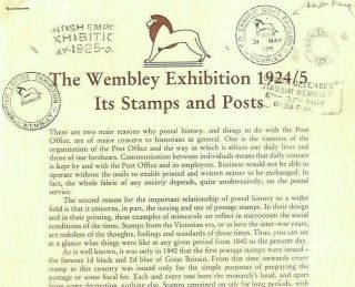 GB WEMBLEY EXHIBITION POSTMARKS Govt Pavilion 1925 CDS STRIKE Report Ap575 2