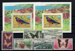 P113073/ Madagascar / Y&t Pa78 / Pa83 – Bf8 (perf & Imperf) Mnh Complete