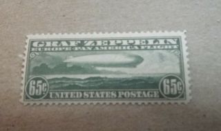 Scott ' s Postage Stamp C13 - GRAF ZEPPELIN Air Post - green,  no cancel marks :) 2