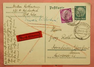 Dr Who 1938 Germany Uprated Postal Card Unterreichenbach Cancel 121790
