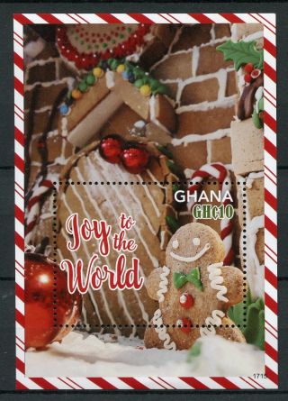 Ghana 2017 Mnh Christmas Joy Of World Gingerbread Man House 1v S/s Stamps