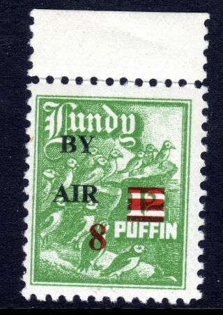 Gb Local Issues: Lundy 1953 By Air Opt,  8 In Red On 12 Puffin Mnh