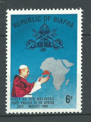 Nigeria.  Biafra.  Civil War.  1969.  Pope Paulus Vi Visit To Africa